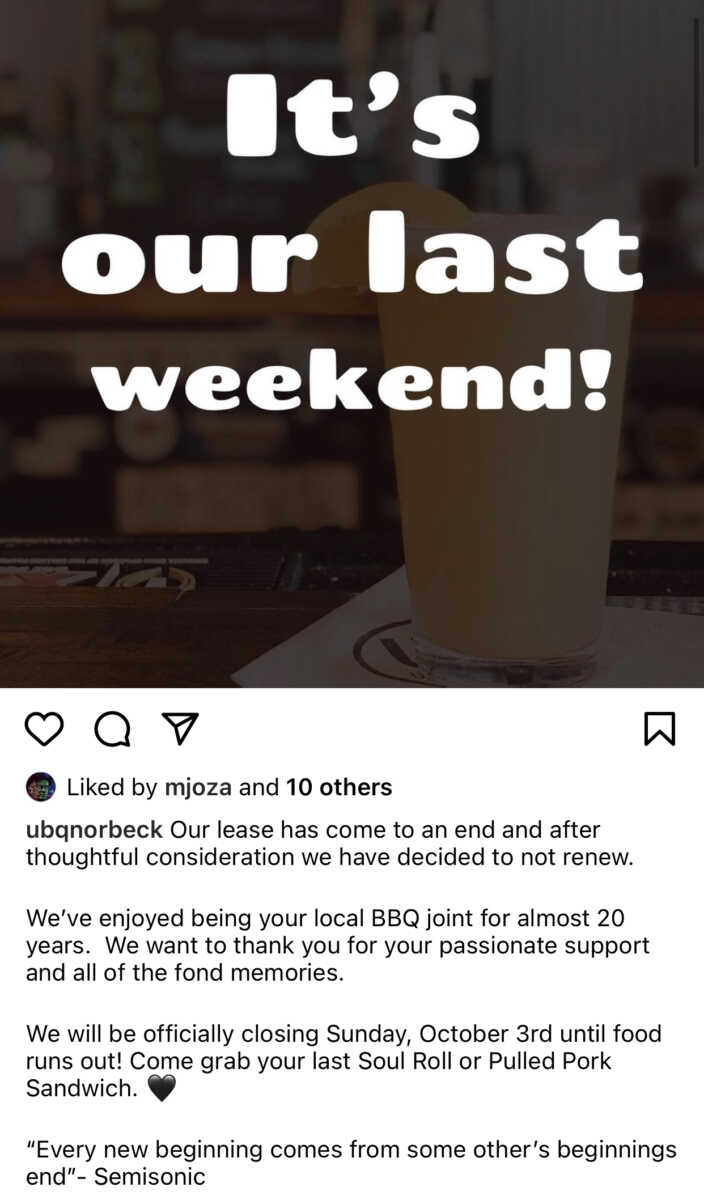 Urban BarBQue on Norbeck Road in Rockville is Closing This Sunday The MoCo Show