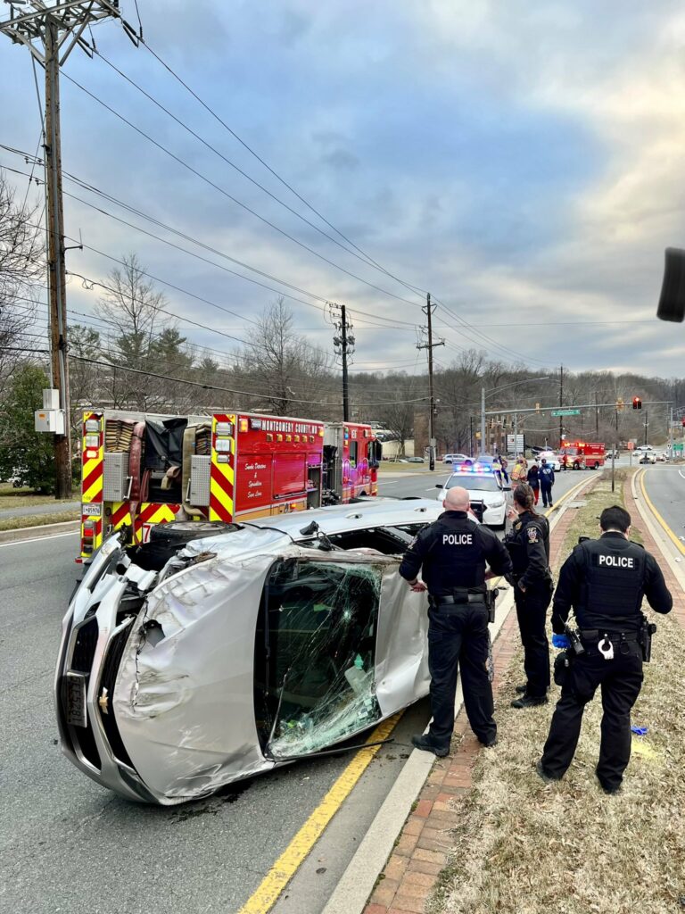 Overturned Vehicle on SB 355 in Gaithersburg - The MoCo Show